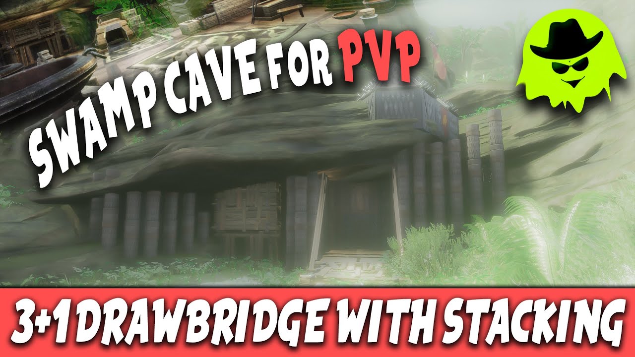 SWAMP CAVE for PVP | 3+1 DRAWBRIDGE WITH STACKING | CONAN EXILES