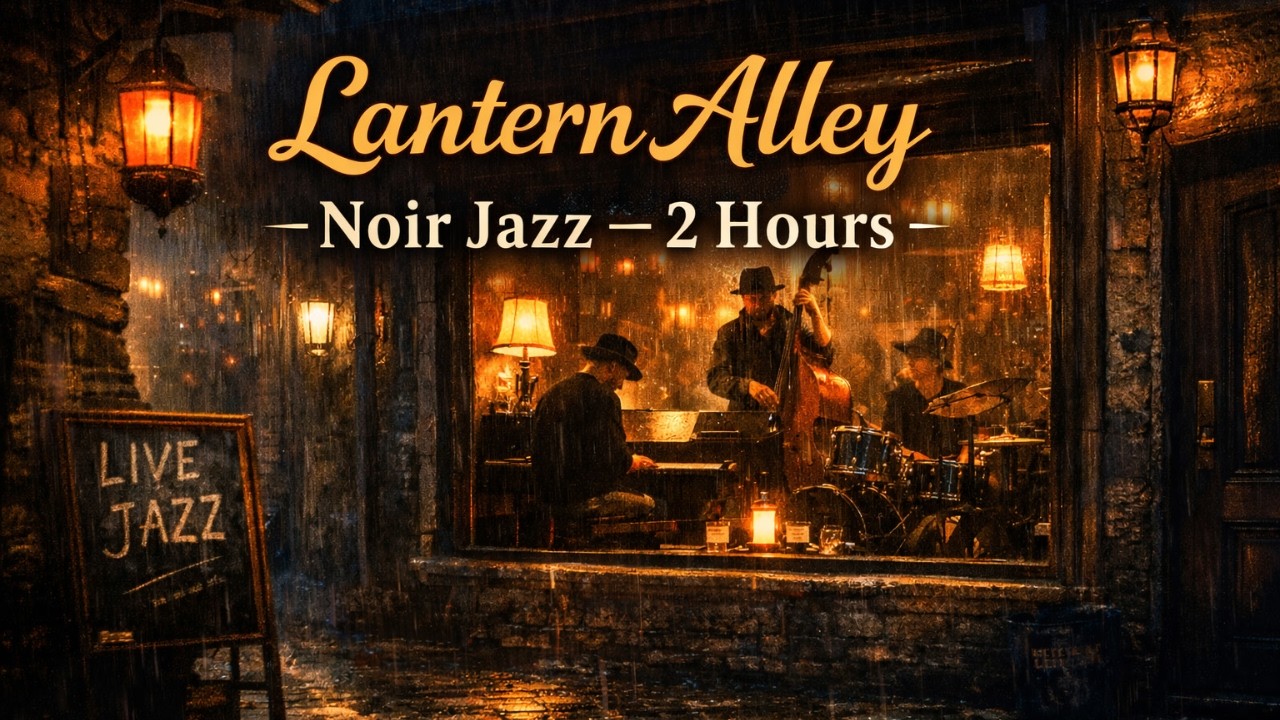Lantern Alley — 2 Hours of Noir Jazz Trio & Rain | Twilight Quarters