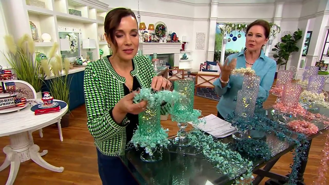 Set of 3 Seaglass Inspired Candle Rings by Valerie on QVC