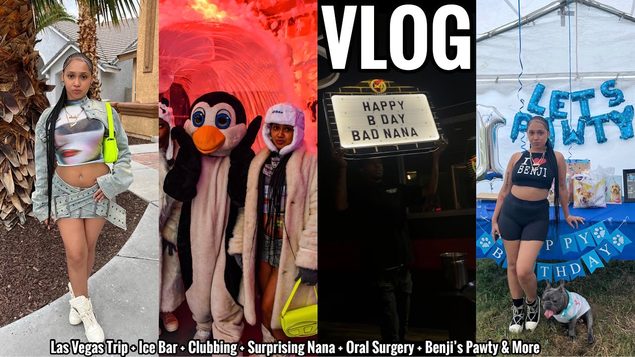 VLOG | Las Vegas Trip + Ice Bar + Clubbing + Surprising Nana + Oral Surgery + Benji’s Pawty & More