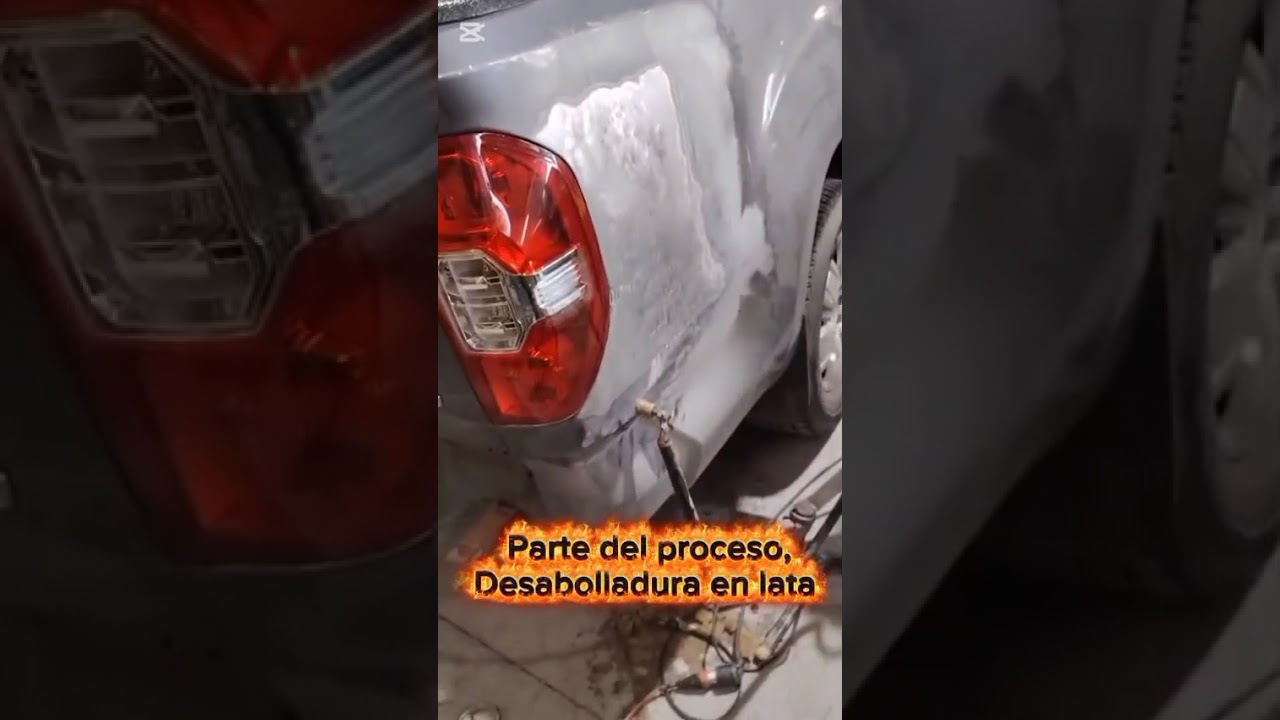 reparación de costado de Maxus. desabollado a lata. y listo la masilla para prime!.