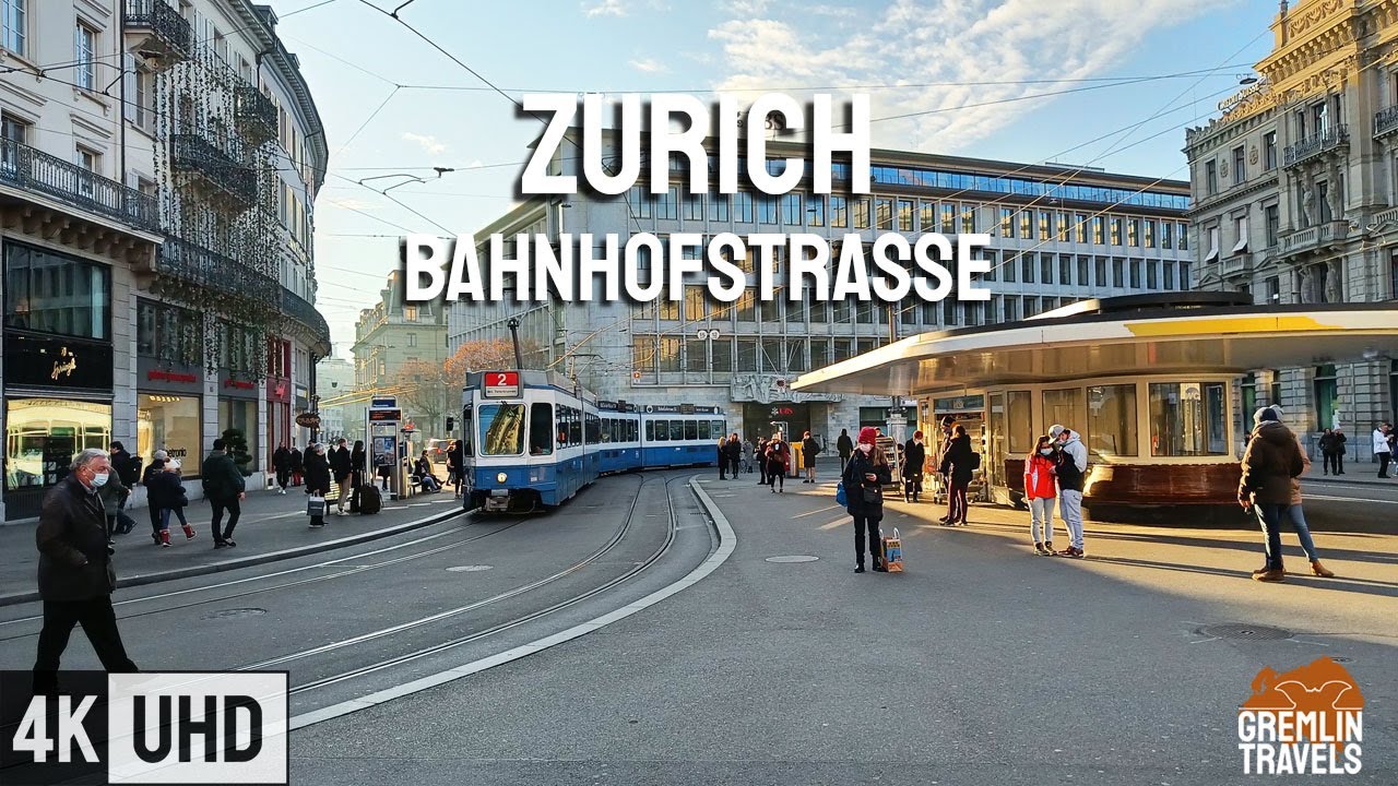 Zurich, Switzerland 🇨🇭 - Bahnhofstrasse Street Tour - 2022 [4K]