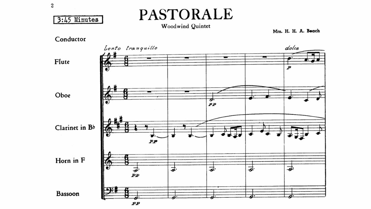 Amy Beach: Pastorale, Op. 151 (1941)