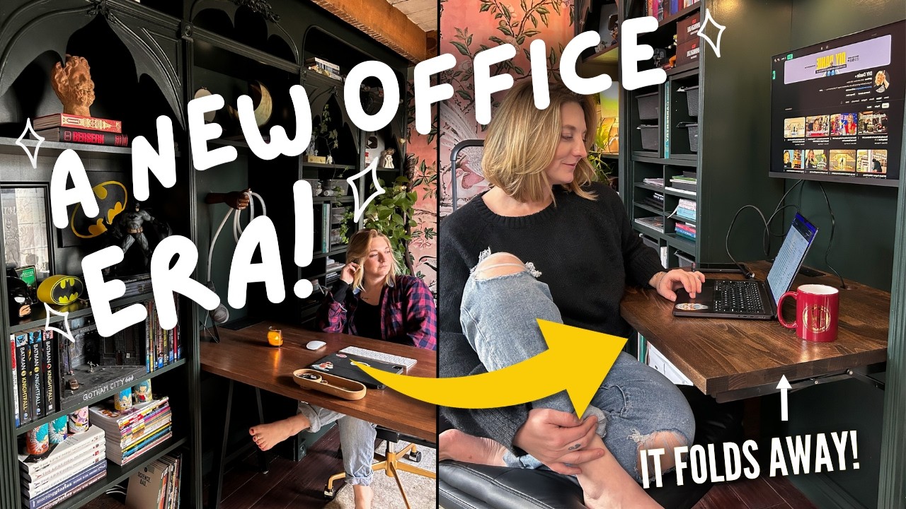 Space Saving Home Office Solution!  | DIY Murphy Desk + New Office Plans!