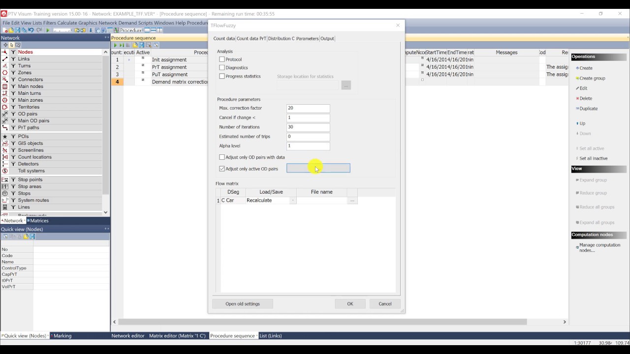 PTV VISUM Tutorial - Lesson 9 - Working with TFlow Fuzzy