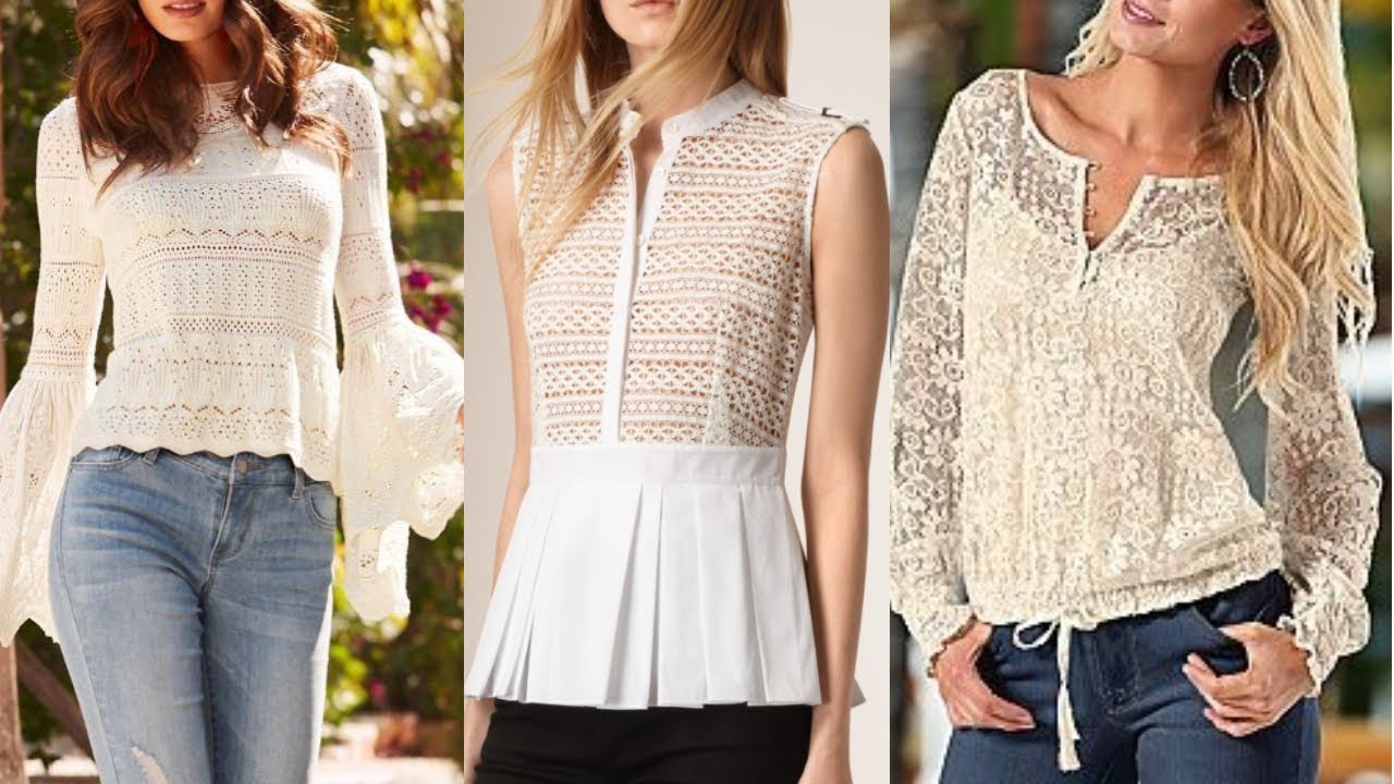 BLUSAS DE MODA ELEGANTES FINAS Y FEMENINAS  DE COLOR MARFIL BEIGE/Blusas en tendencia DE MODA OTOÑO
