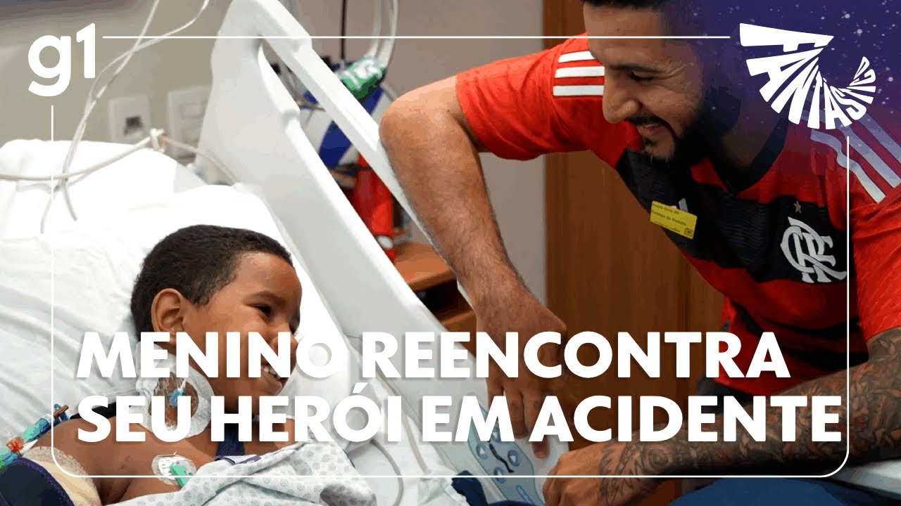 Menino que teve braço reimplantado após acidente de ônibus no Rio reencontra herói | FANTÁSTICO