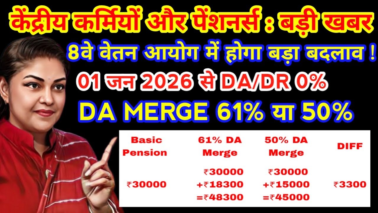 Confirmed? 61% DA Merger | salary and #pension increase to &ndash; 8th Pay Commission