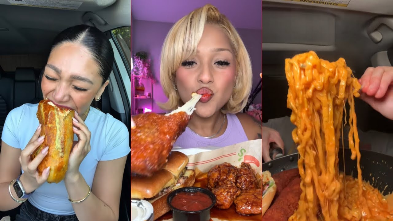 ASMR Mukbang Compilation | Taco Bell, Buldak, Chili’s, Dave’s Hot chicken, Wingstop, Dubai Chocolate