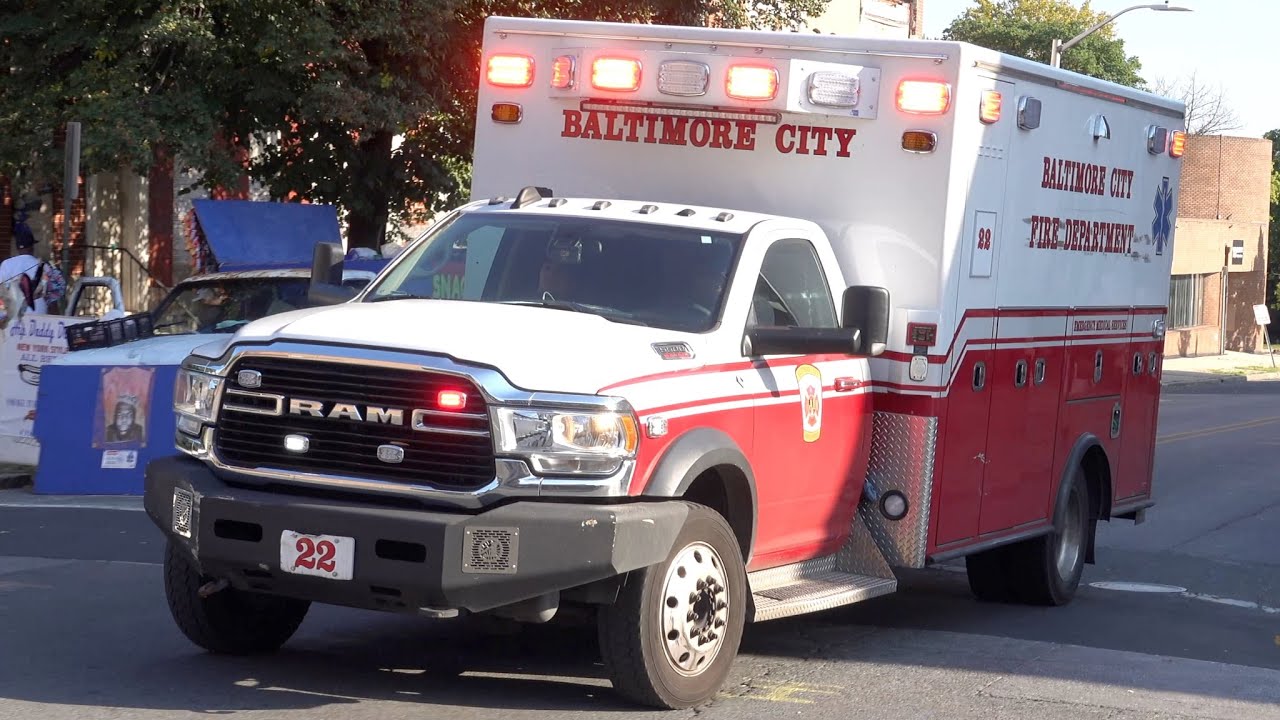 Baltimore City Fire Department Ambulance 22 Responding