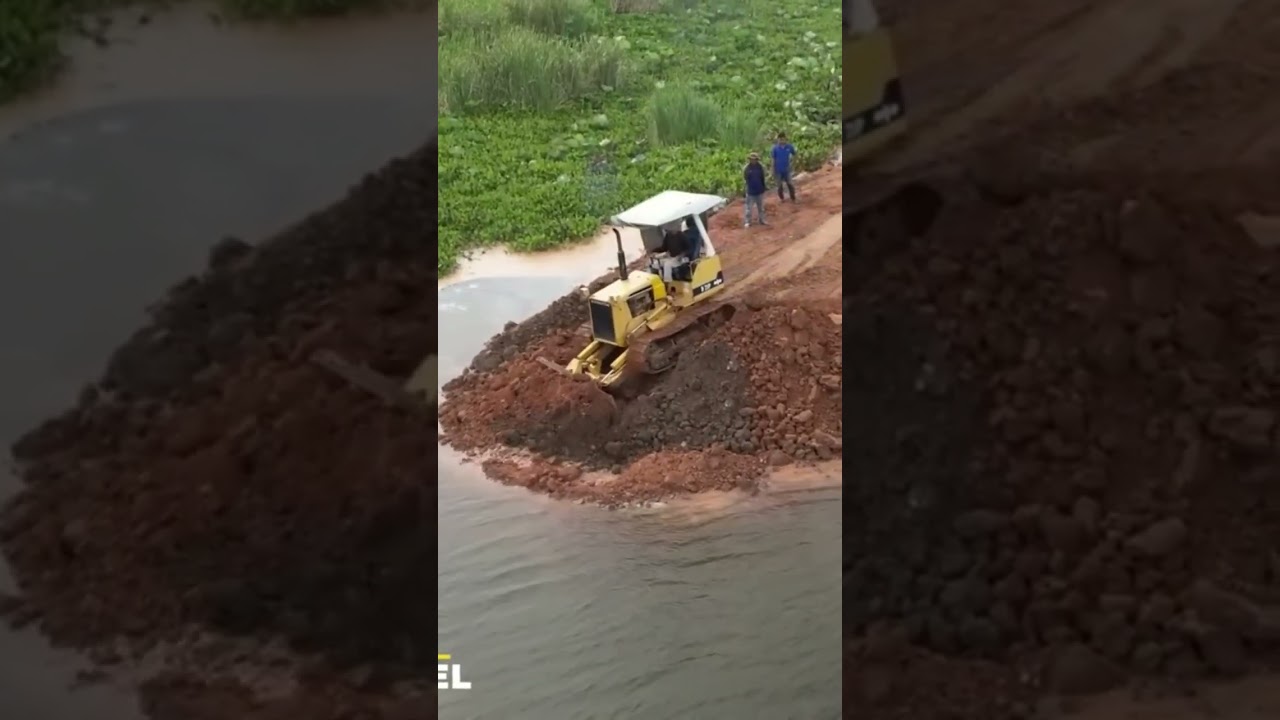 Wonderful Project Village Road Making Foundation By Smallest Bulldozer Pushing The Dirt