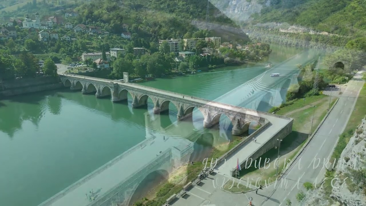 Visegrad from above by drone 4K