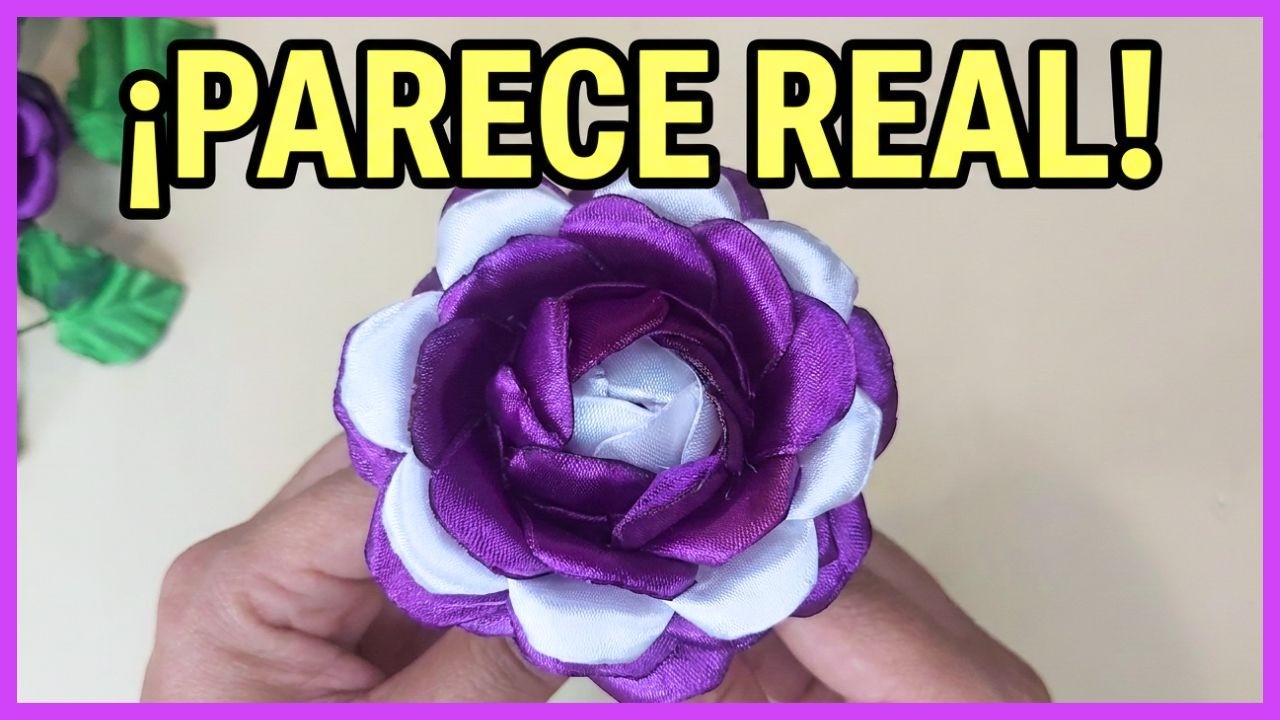 Потрясающая двухцветная роза с атласной лентой и переработанным картоном! 🌹 Пошаговая инструкция