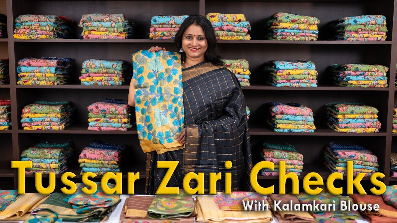 Pure Tussar Silk with Zari Checks | Prashanti | 29 Apr 23