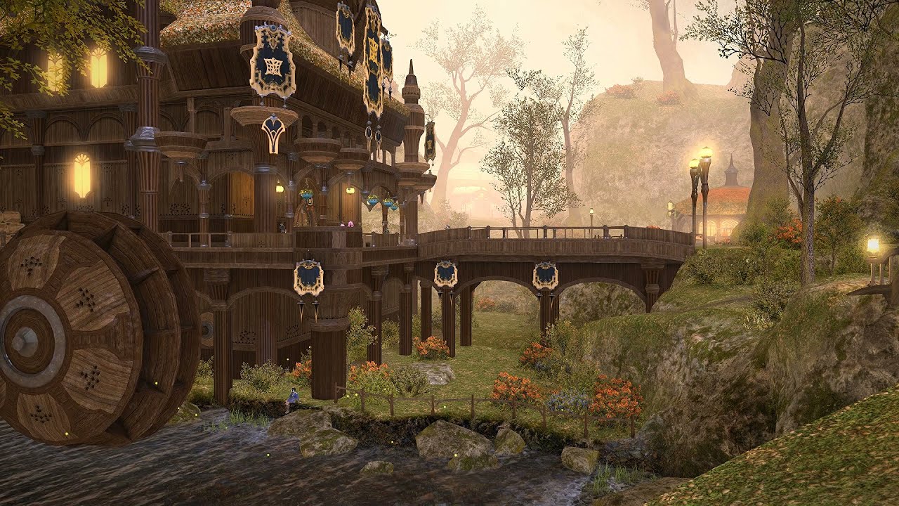 FFXIV - [HD] Day and Night in Gridania - Ambient Music and Sounds