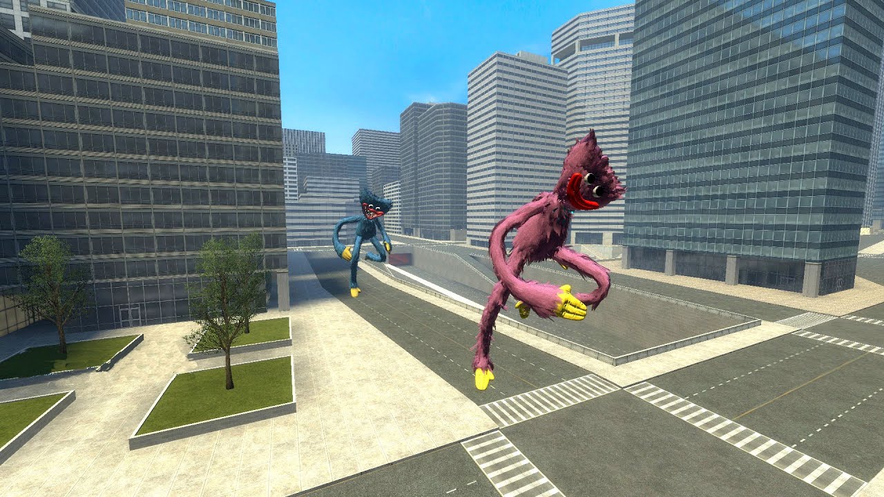 Huggy Wuggy from Poppy Playtime Chapter 4 Haunted on Kissy Missy in Big City in Garry's Mod Gmod