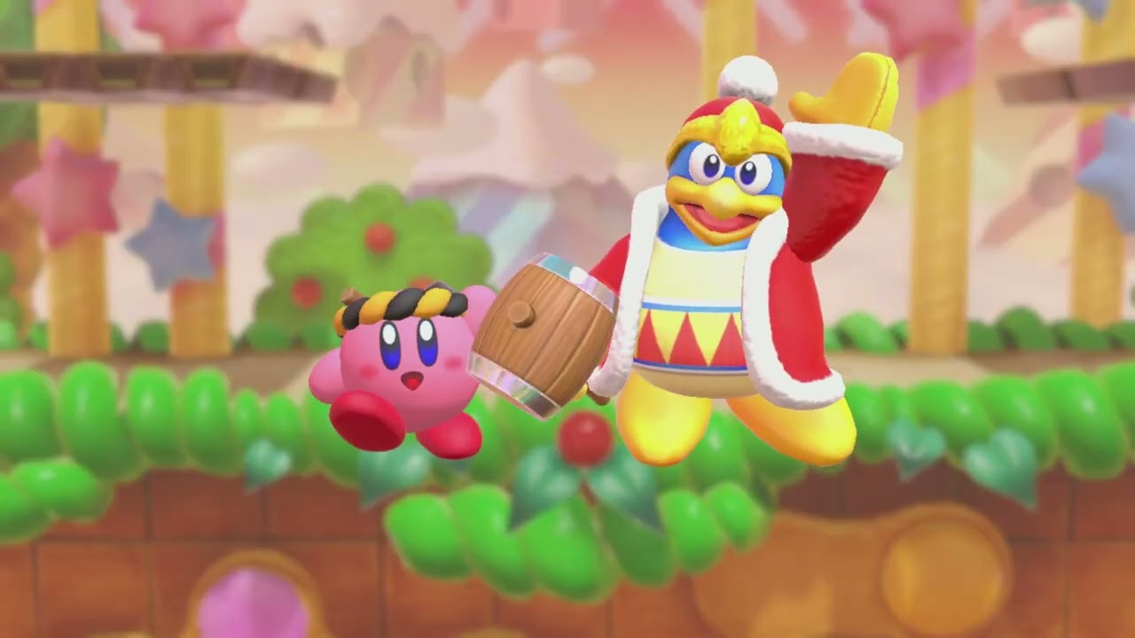 Kirby Fighters 2 - 100% - 2 Player - Story Mode - Chapter 4 - Hammer + King Dedede