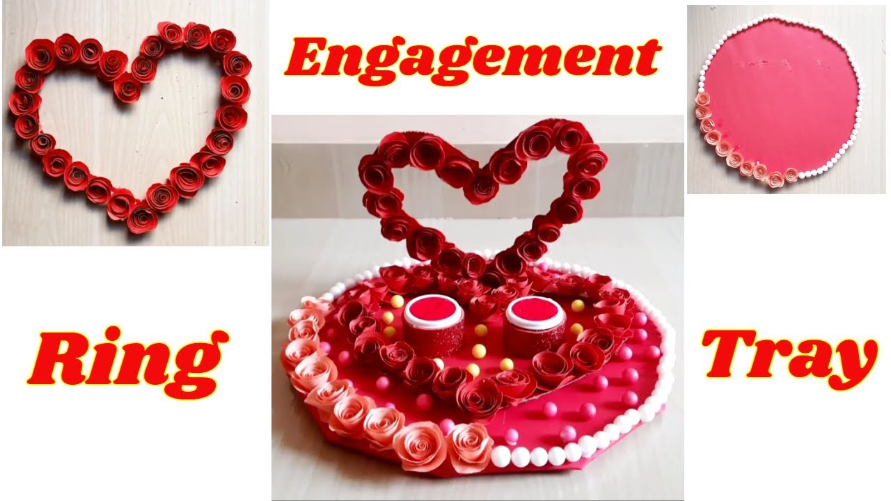 Engagement Ring Tray Decoration Ideas | Under Rs 30 | Handmade Engagement thali