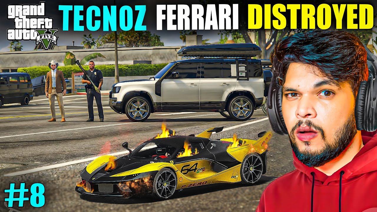 TECHNO GAMERZ&rsquo;s FERRARI RACE CAR DESTROYED by DUGGAN BOSS in GTA 5!
