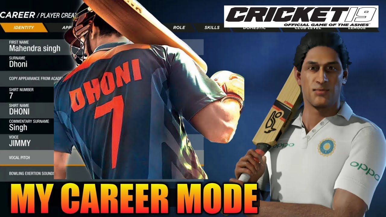 MY CAREER MODE (DHONI)  IN CRICKET 19 |HIGH GRAPHICS PC GAME