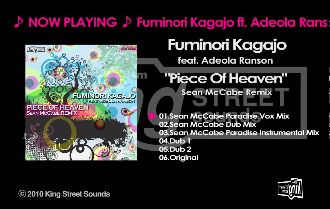 Fuminori Kagajo feat. Adeola Ranson - "Piece of Heaven"(Sean McCabe Paradise Vox Mix)