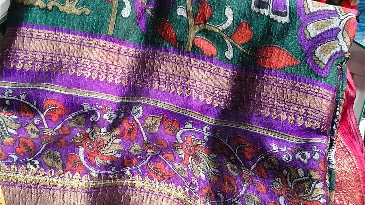 Trandy collection ###kalamkari design saree###super quality###crushing cloth with blouse##9908258030
