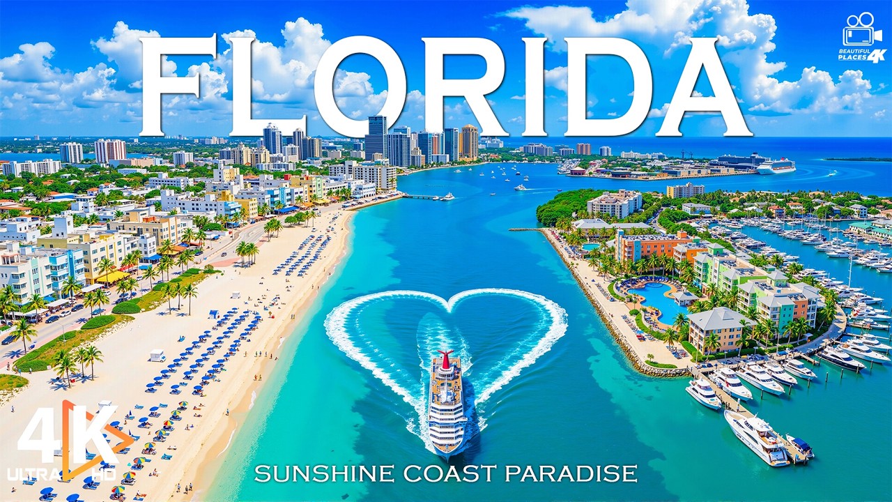 Лето во Флориде в формате 4K ☀️ Пляжи Майами, Флоридские Кисы и тропическая Атлантика