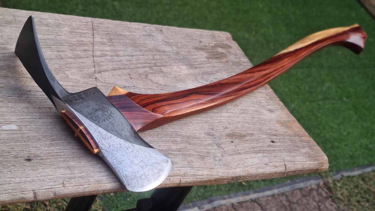 Amazing woodworking craftsmanship on an axe handle | Pulaski axe restoration