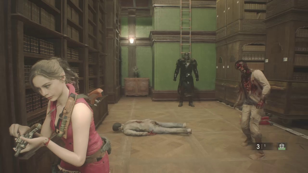 RESIDENT EVIL 2 - Mr X Casually Nails Zombie