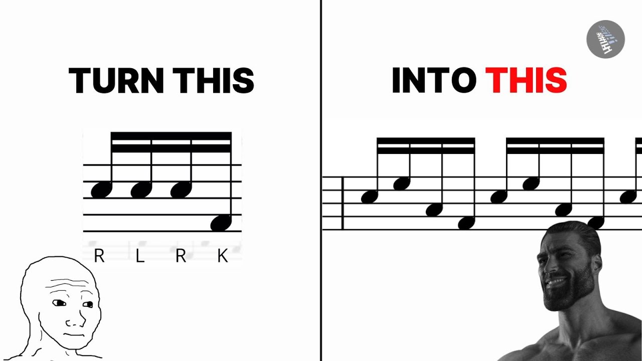 Let's Build Really Useful Fills Using 16th notes and Kick Drum