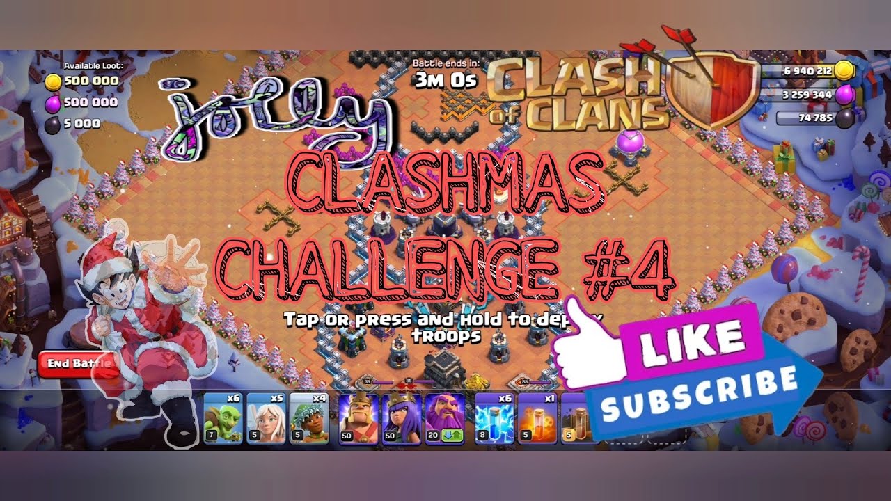 CLASH OF CLANS - JOLLY CLASHMAS 4 CHALLENGE (SNEAKY GOBLIN) COC GAME PLAY -COC GAMING