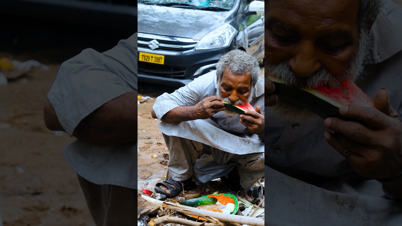 See how Hungry 🥹 🍚 the Poor People are, this is why i give food to them Everyday. #food #shorts
