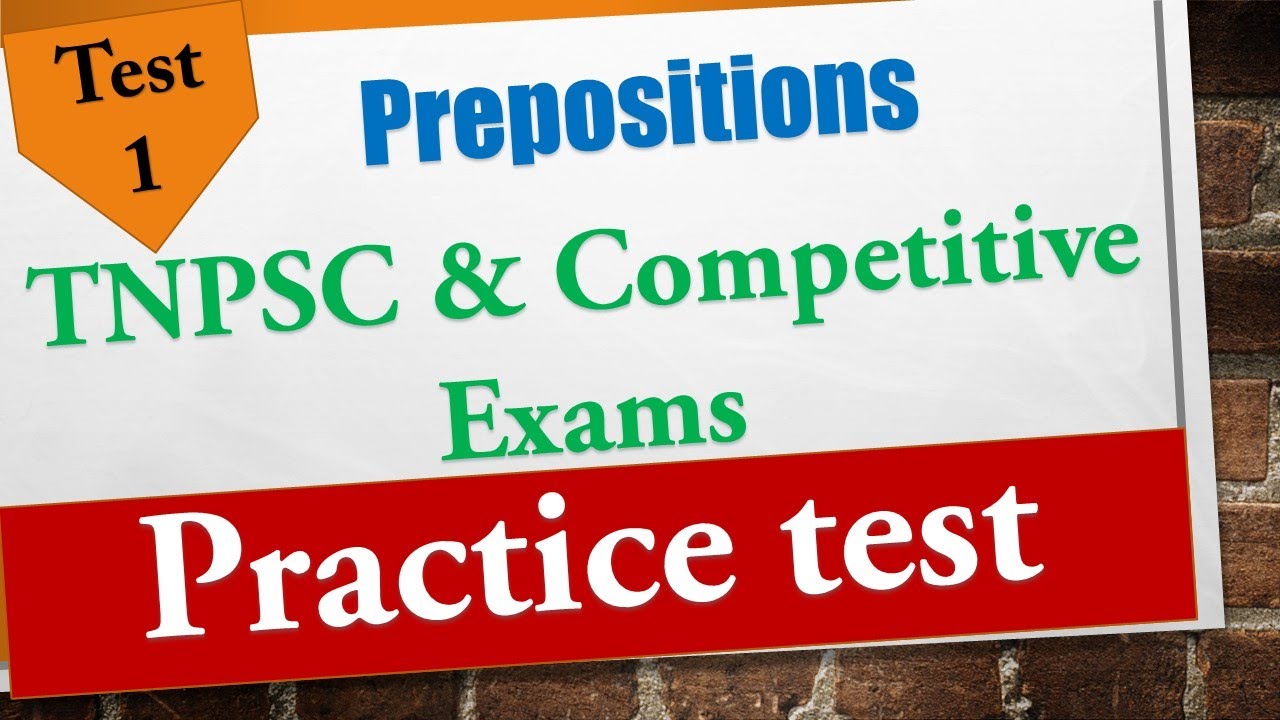TNPSC - General English| Prepositions Quiz | Practice test