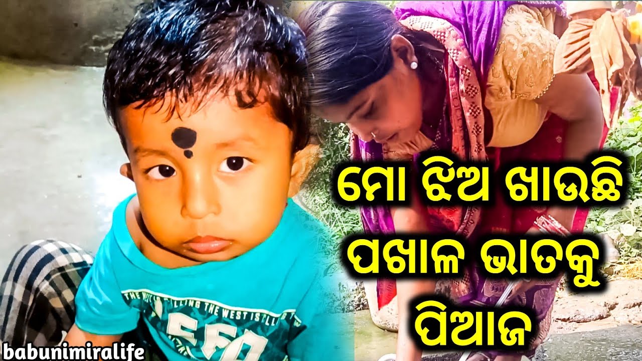 ମୋ ଝିଅ ଖାଉଛି ଆଜି ପଖାଳ ଭାତକୁ ପିଆଜ /babunimiralife 
