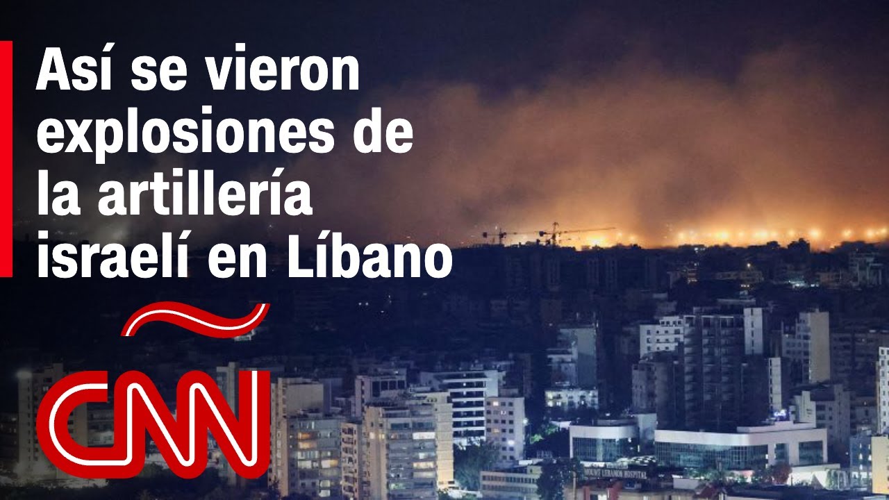 Así se vieron las explosiones de la artillería israelí antes de la incursión terrestre en el Líbano
