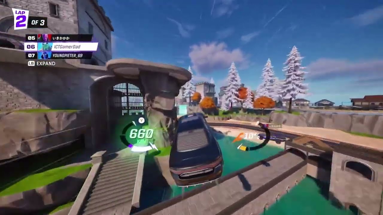 Having fun racing!
