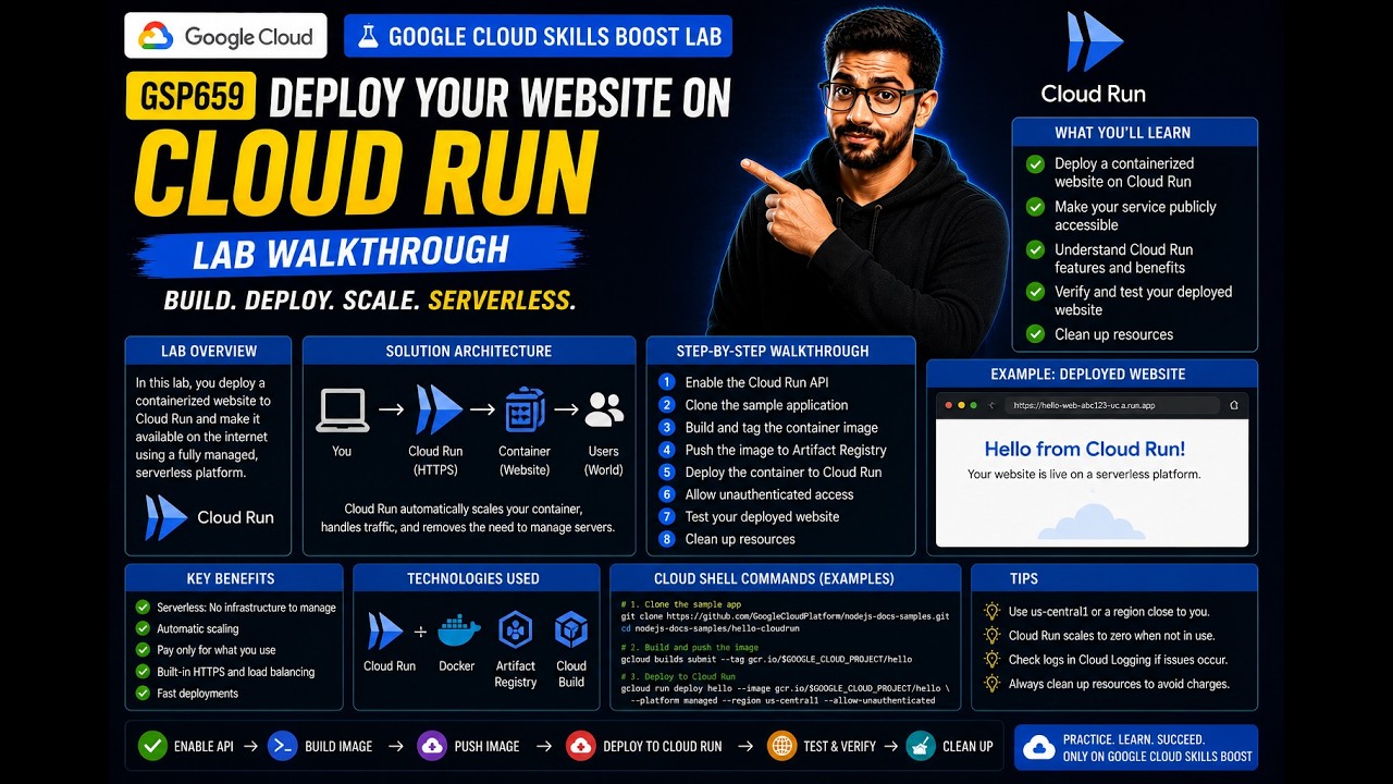 GSP659 &ndash; Wdrażanie strony internetowej w usłudze Cloud Run | Instruktaż laboratorium Google Cloud...