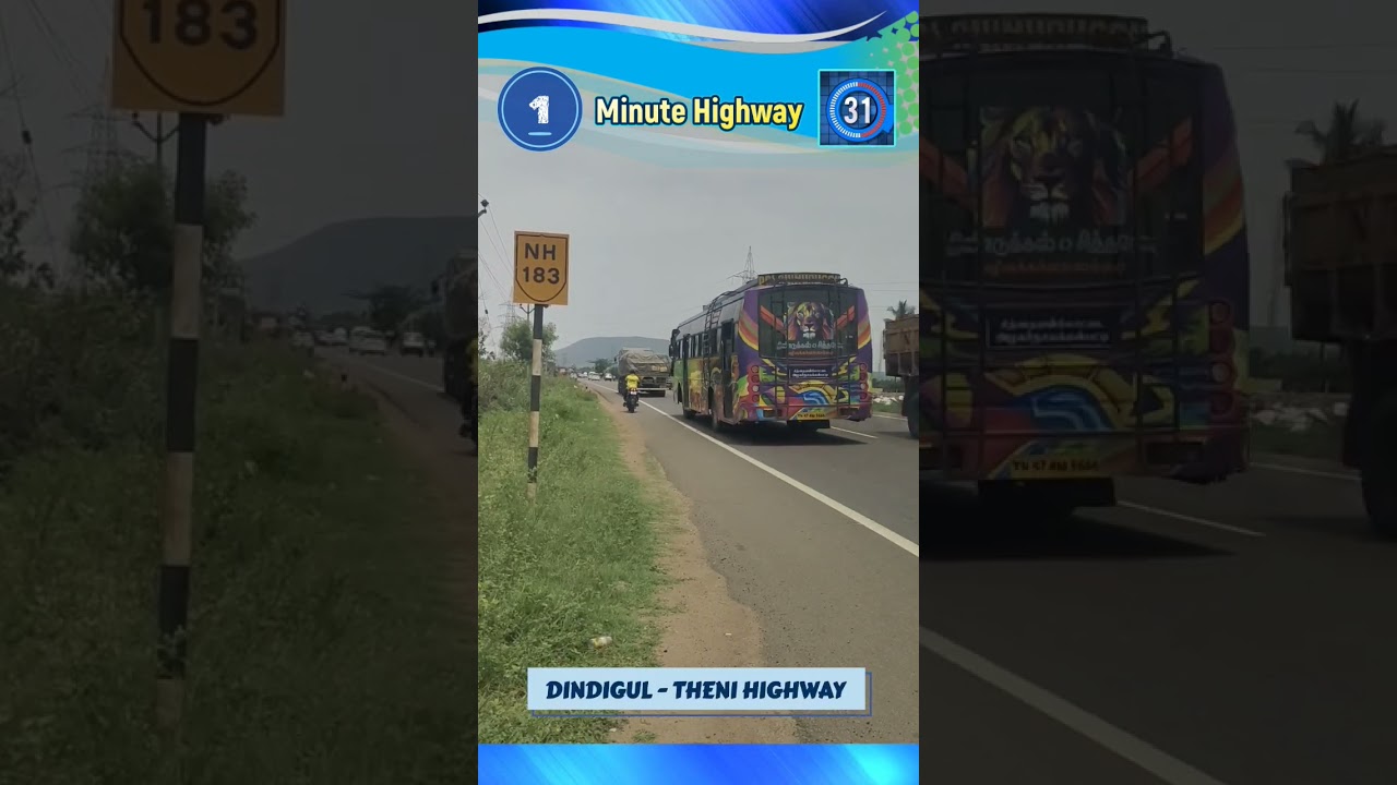 1 Minute Highway 🚗NH 183 🚦Dindigul Theni Highway TN Rounds