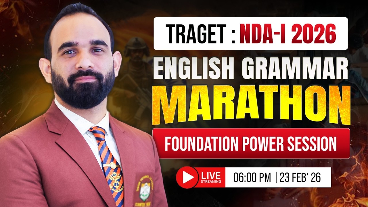 English Grammar Marathon for NDA-I 2026 💪 Foundation to Advanced | Live Strategy Class