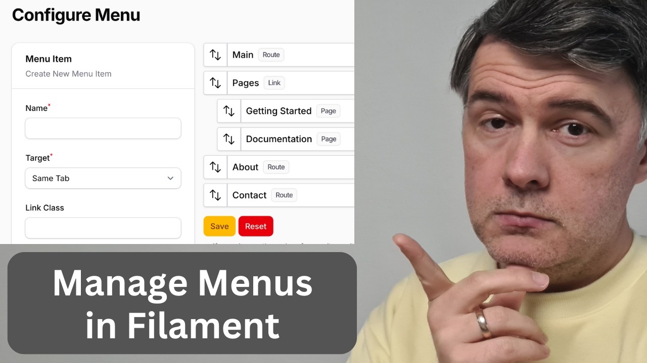 Пакет Filament Menu Builder: демонстрационный пример