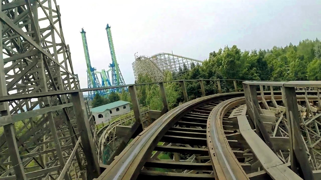 Timber Terror front seat on-ride HD POV @60fps Silverwood Theme Park