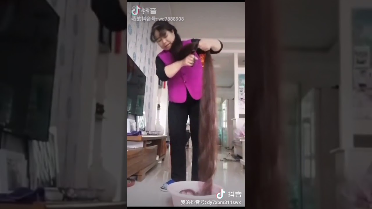 arround 2-3 meters very longhair cut by self