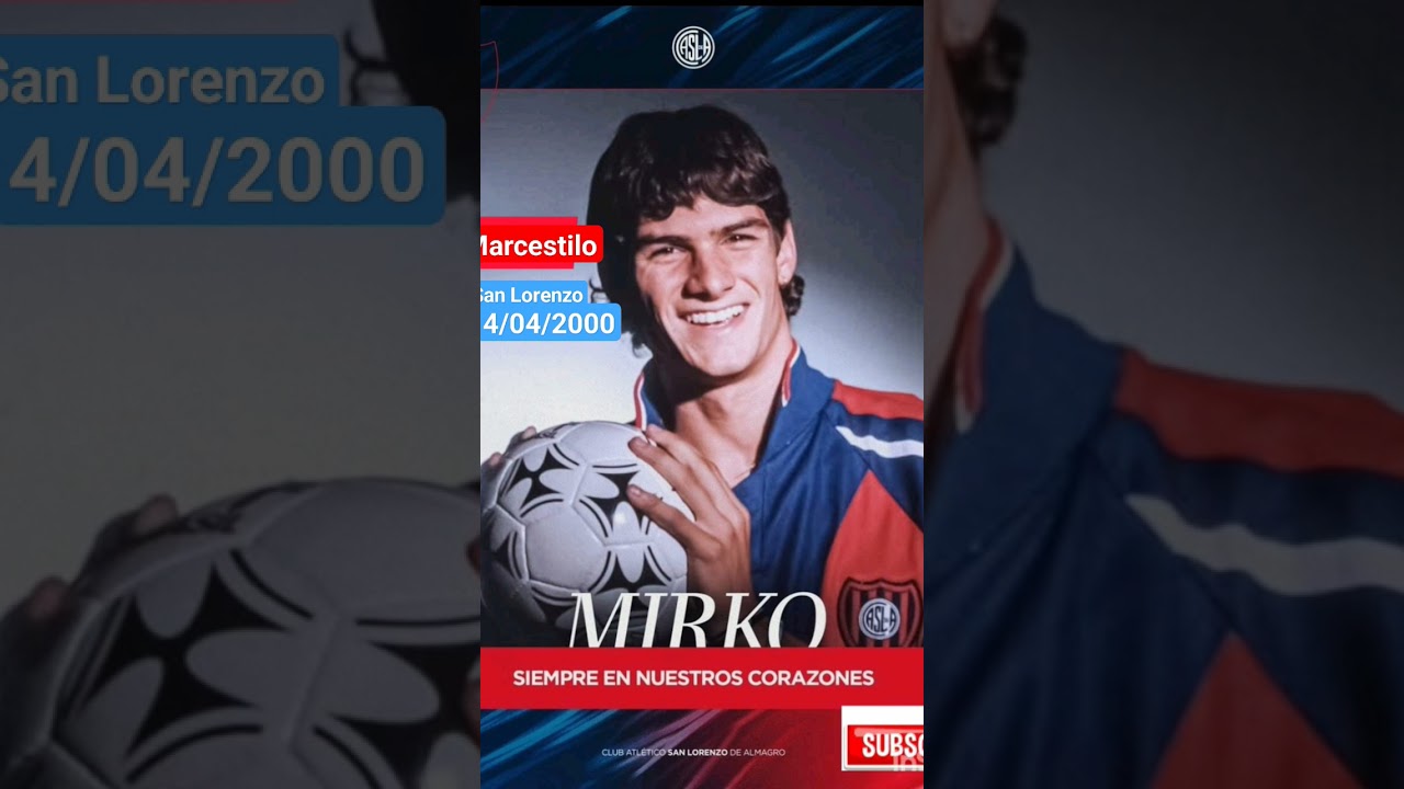 SIEMPRE EN NUESTROS CORAZONES MIRKO SARIC (6/6/78- 4/4/2000) 😢❤️💙 San Lorenzo #mirko #mirkosaric