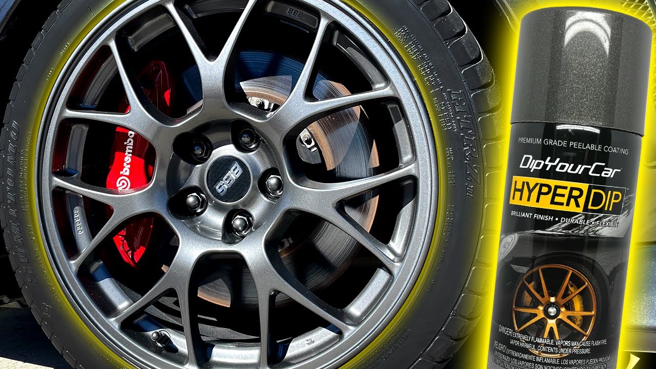 GLOSSY Metallic Grey Wheels Straight from the Can!  (HyperDip™ Stealth Grey)