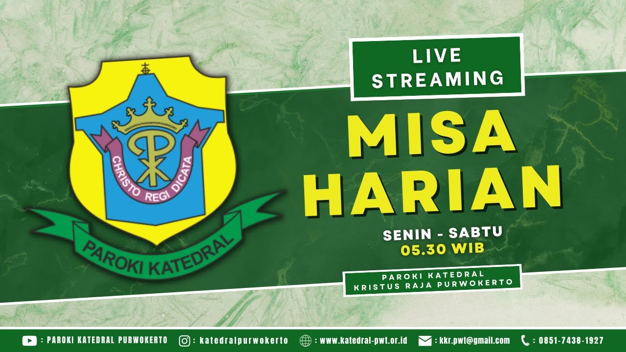 Misa Harian (PW St. Sirilus) - Sabtu, 14 Februari 2026 - 05.30 WIB - Katedral Purwokerto