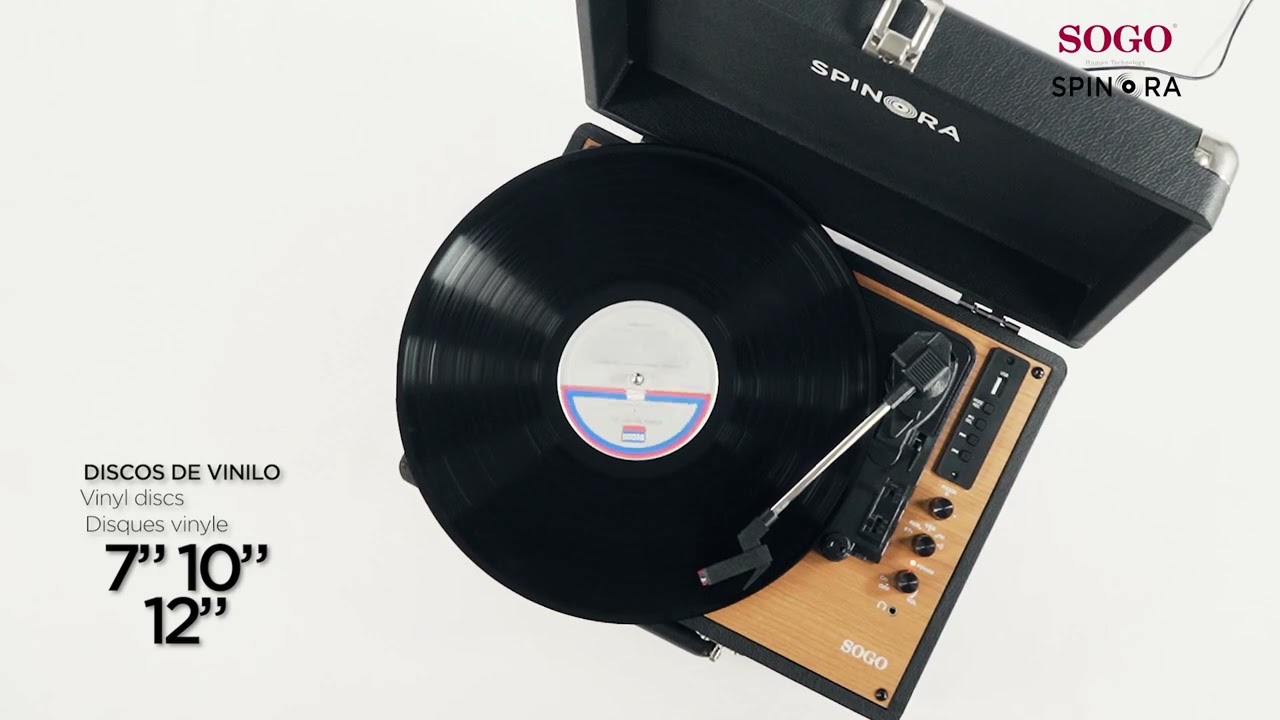 SOGO TDA-SS-8645 | TOCADISCOS PORT&Aacute;TIL CON ALTAVOZ | PORTABLE TURNTABLE WITH SPEAKER