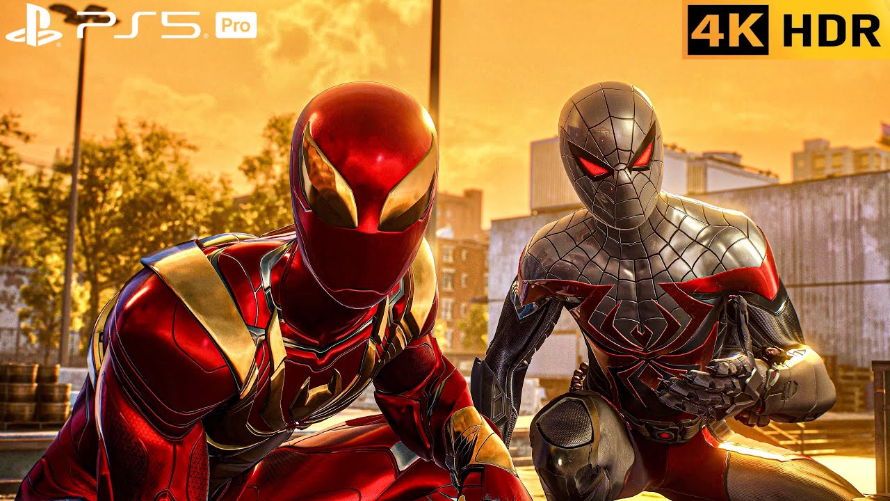 (PS5 PRO) Evil Prowler joins Iron-Spider to Fight Kraven Hunters | 4K HDR |