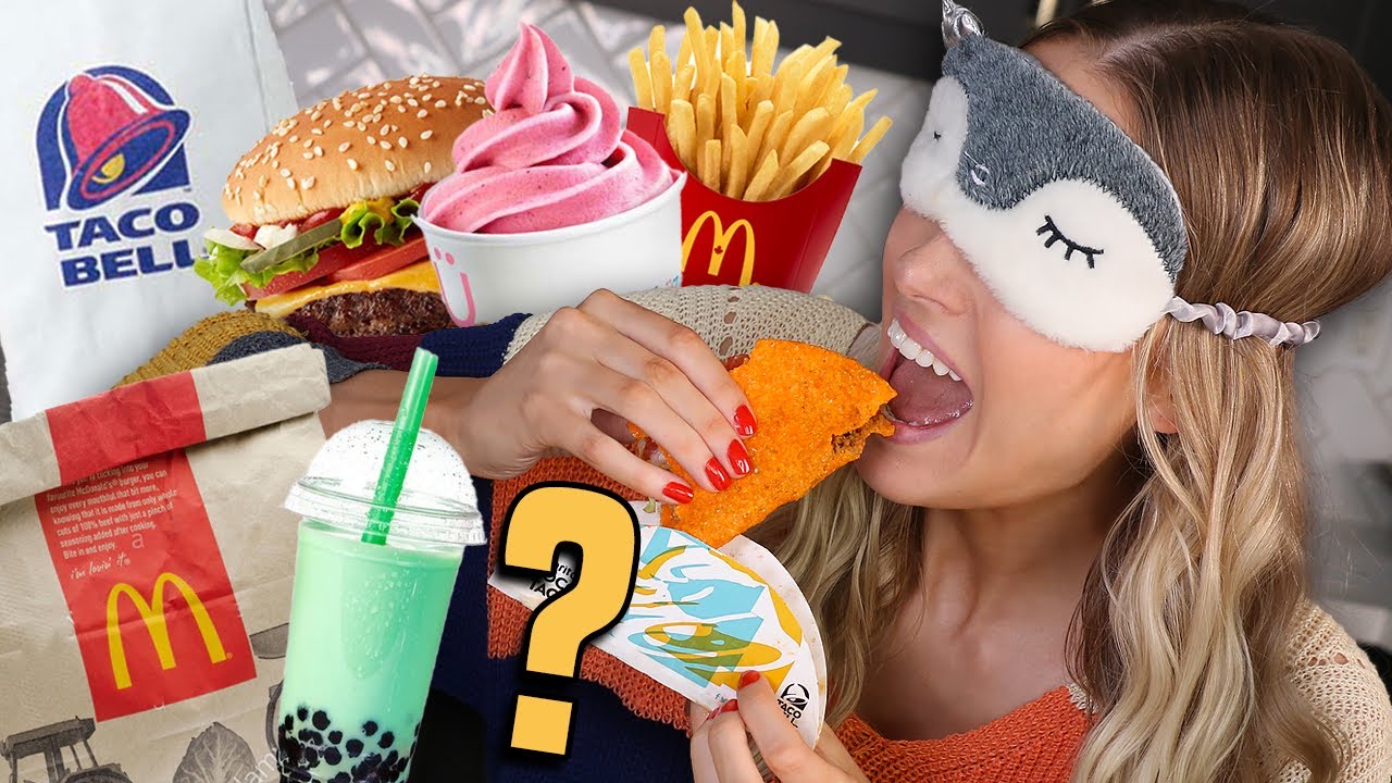 24 HOUR BLINDFOLD FAST FOOD CHALLENGE... this was HARD!!