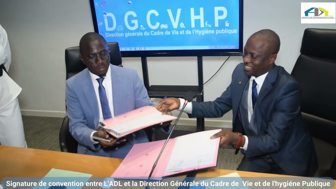 Signature de Convention entre ADL et la Direction Générale du cadre de vie et de l'hygiène publique.