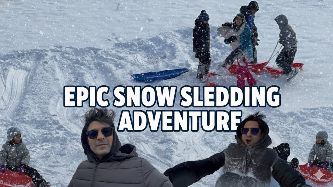 Snow Storm in Connecticut ❄️| EPIC SNOW SLEDDING ADVENTURE 🇺🇸 & Trampoline Jumping Fun With Kids 